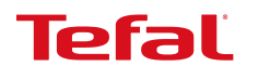 Logo z czerwonym napisem \'Tefal\' na przezroczystym tle.