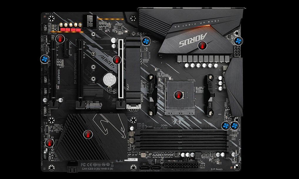 Płyta główna GIGABYTE B550 Aorus Elite V2 kompatybilność z Radeon Vega