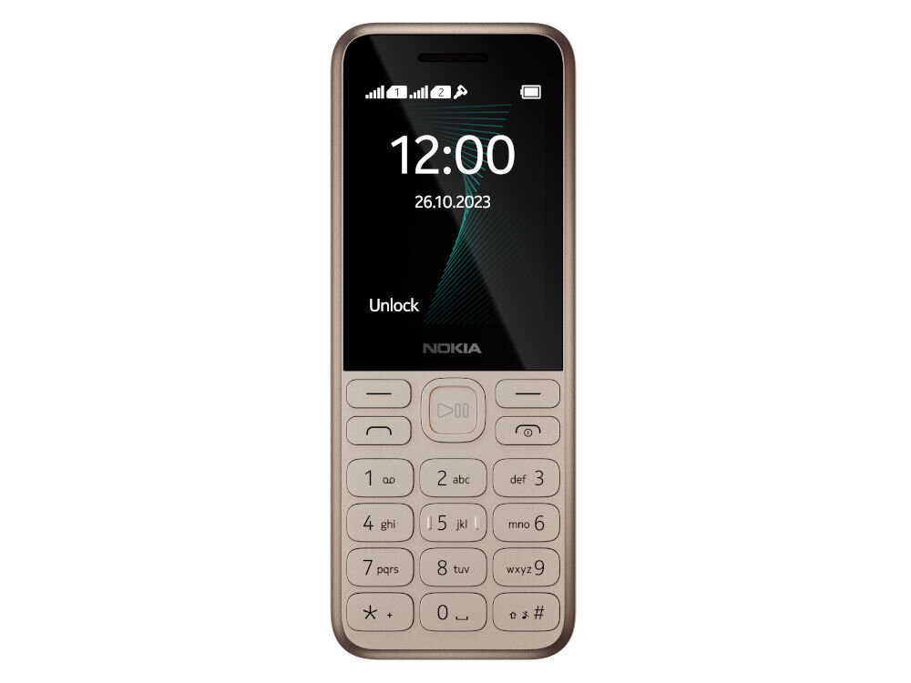 Telefon NOKIA 130 DS 2023 Złoty lokalne stacje radiowe, zestaw słuchawkowy, wbudowany głośnik