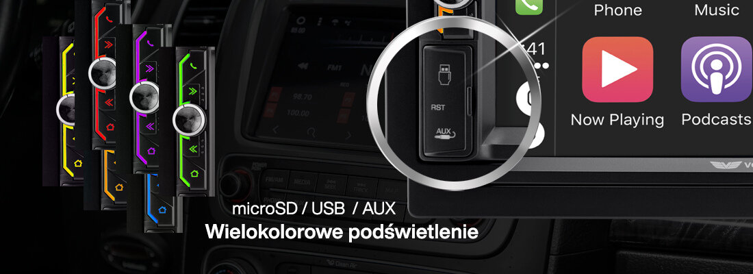 Radio samochodowe VORDON HT-930 - porty