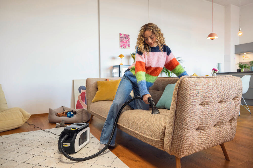 Odkurzacz KARCHER SE 3-18 Compact 1.081-506.0 System dwóch zbiorników czysta brudna woda higiena pojemność opróżnianie Automatyczna funkcja płukania