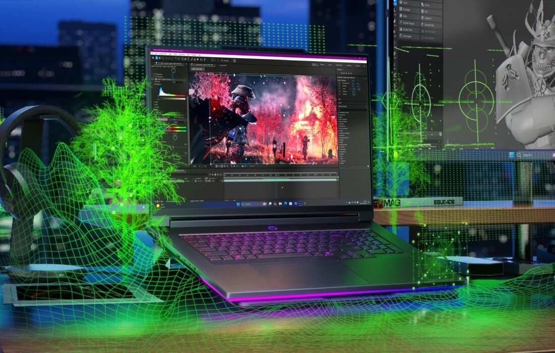 Lenovo Legion laptop do edycji wideo z otwartym programem montażu i efektami wizualnymi. - Opis serii Legion 9 