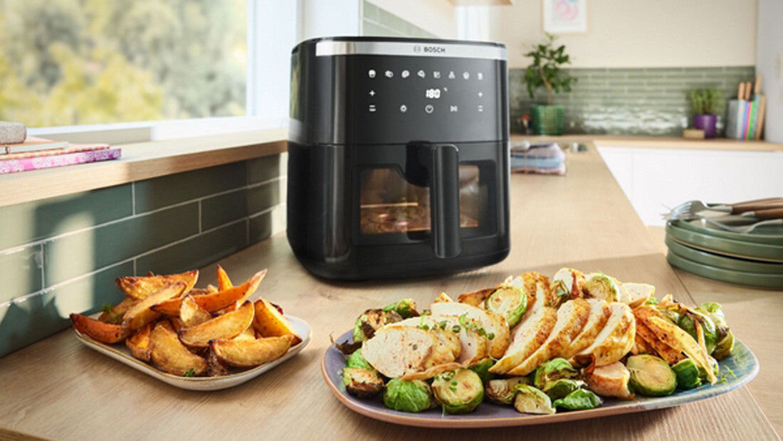 Air Fryer Frytkownica beztłuszczowa BOSCH Serie 6 MAF671B1 7.2l z 7 automatycznymi programami i okienkiem do podgląd potrawy Szybkie posiłki szybki, zdrowy i ekonomiczny