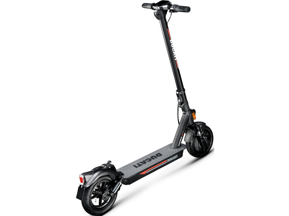 Hulajnoga elektryczna DUCATI Pro II Evo Czarny rama ze stopu magnezu wysokiej jakości tworzyw sztucznych duży antypoślizgowy pokład maksymalne obciążenie do 100 kg