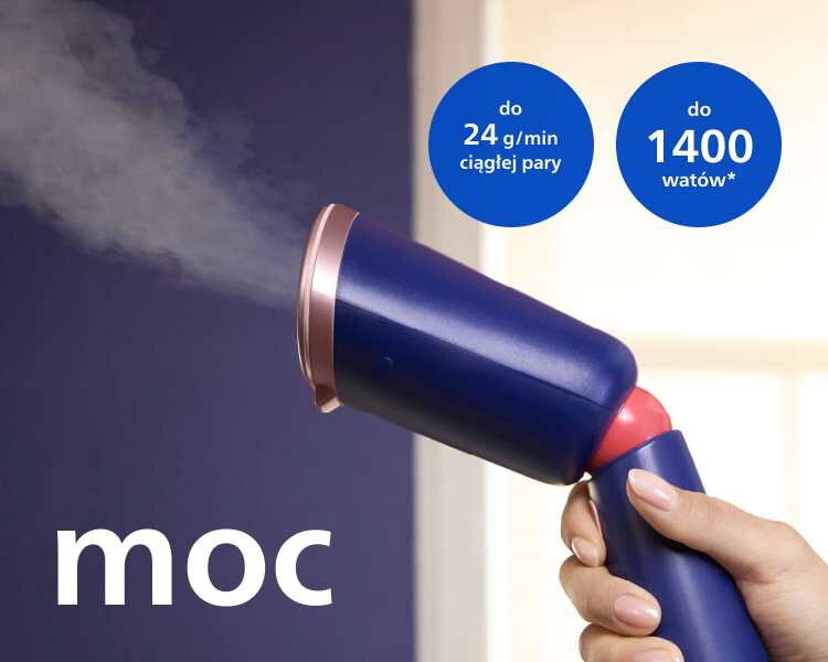 Parownica Philips 5000 zapewnia imponująco wysoką moc pary Parownica Philips 5000 zapewnia imponująco wysoką moc pary