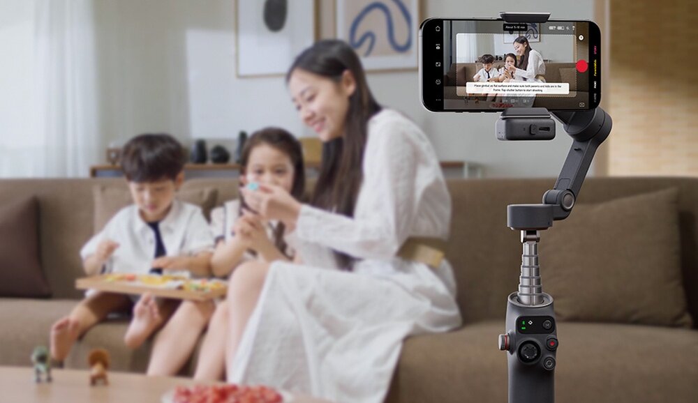 Gimbal DJI Osmo Mobile 7P nagrywanie rodziny