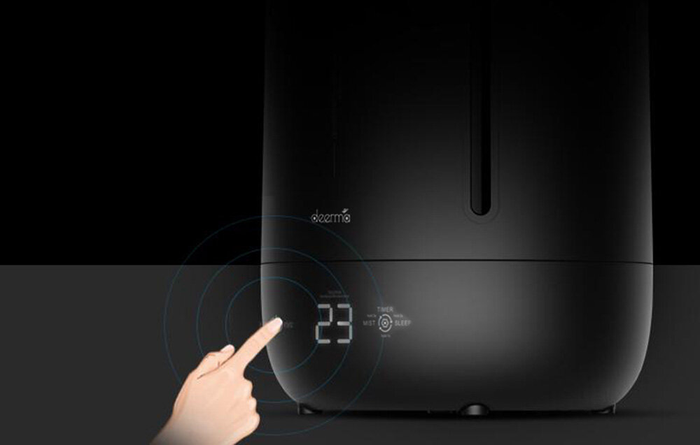 Nawilzacz ultradzwiękowy DEERMA F600 Czarny panel dotykowy wyswietlacz prosta obsluga kontrolowanie temperatury