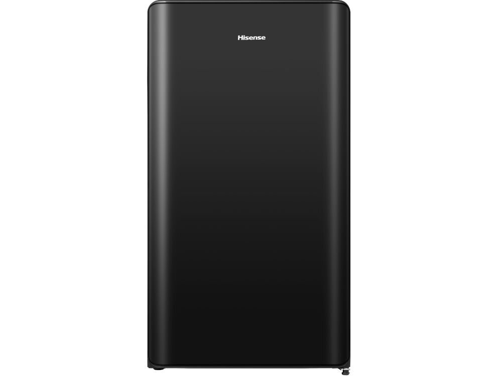Lodówka HISENSE RR106D4CBE 86.7cm Czarna codzienna świeżość czarna lodówka zamknięta nóżki białe tło