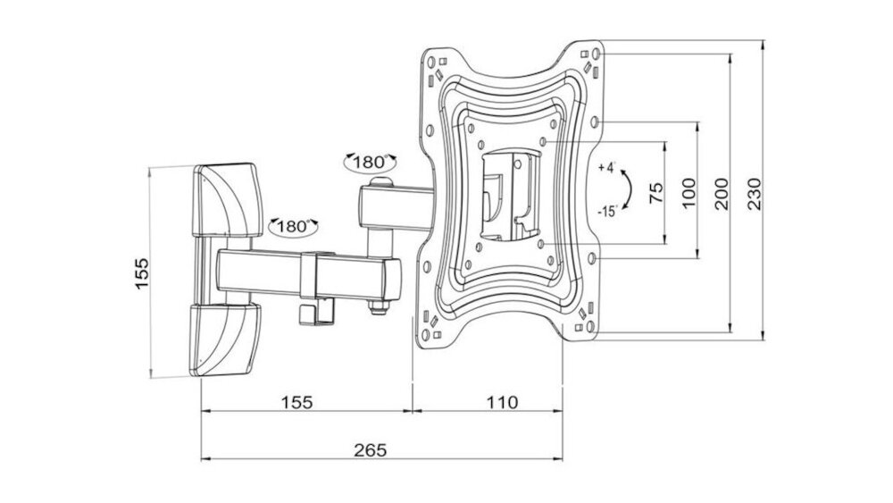 Uchwyt ART AR-83 do TV 10-42 cali - standard vesa