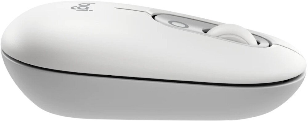 Mysz LOGITECH POP Mouse Off White zdjęcie myszki od boku na białym tle łączność Bluetooth