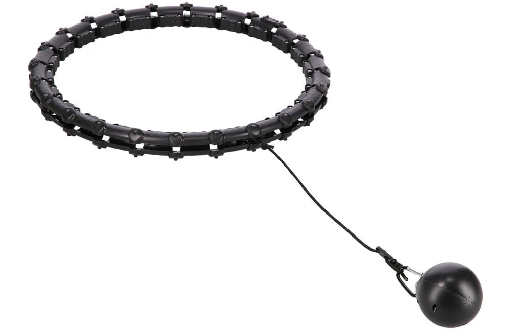 Hula hop HMS HHW02 Czarny siła ośrodkowa piłka porusza się po obwodzie urządzenia efektywne intuicyjne ćwiczenie zaangazowanie całego korpusu poprawa równowagi oraz ogólnej stabilności ciała