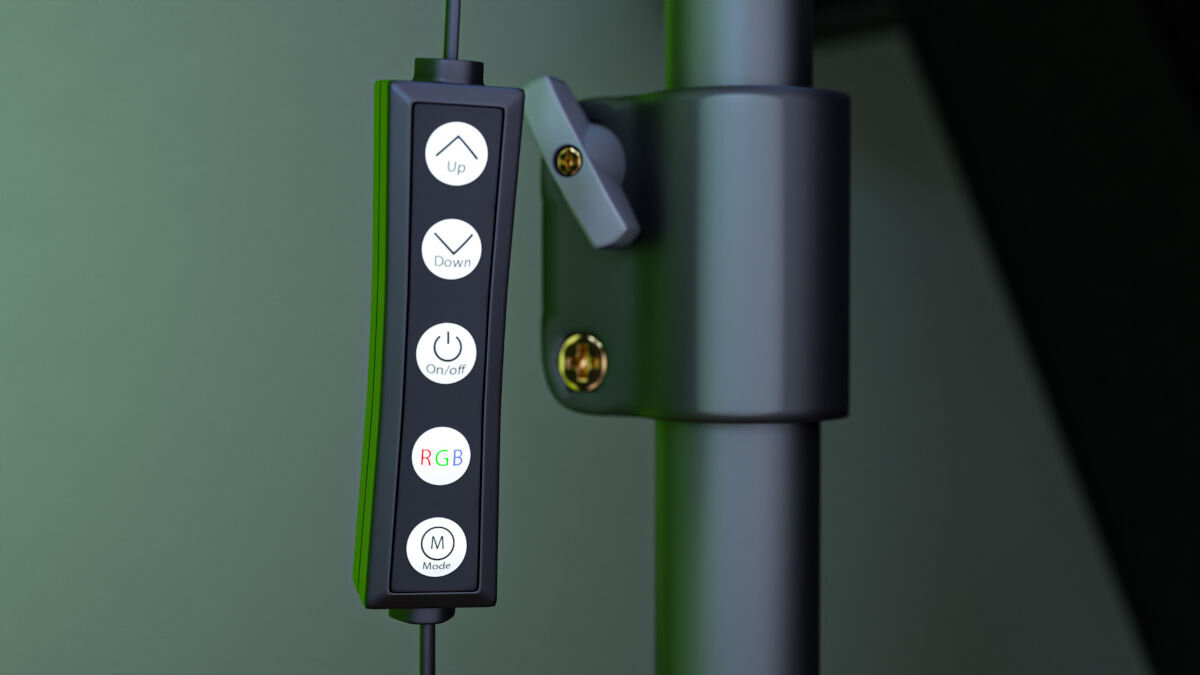 RING LIGHT FROGGIEX FX-GL-RL-RGB kontroler przymocowany do kabla USB-A długość 2 m przyciski od włączania zmiany koloru trybu