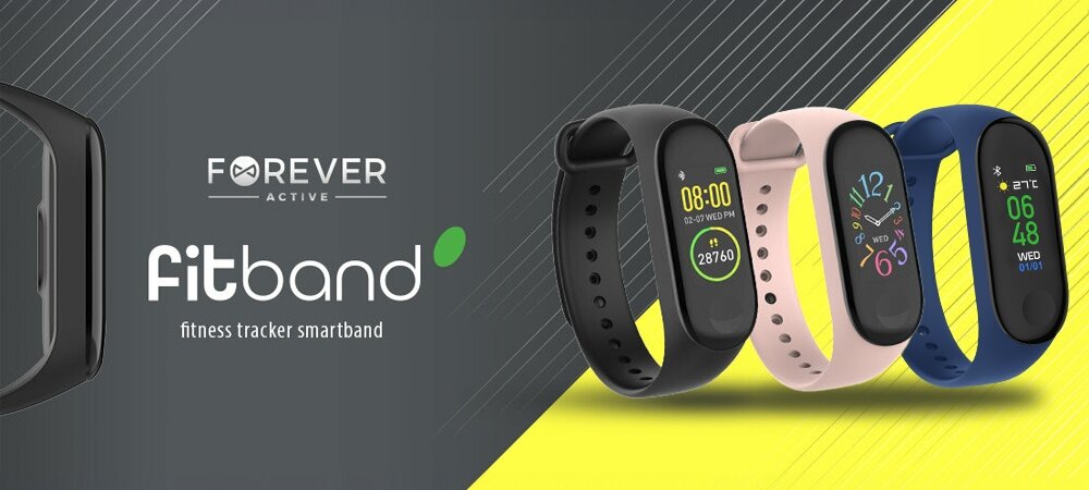 Smartband FOREVER Fitband SB-50 ekran bateria czujniki zdrowie sport pasek ładowanie pojemność rozdzielczość łączność sterowanie krew puls rozmowy smartfon aplikacja