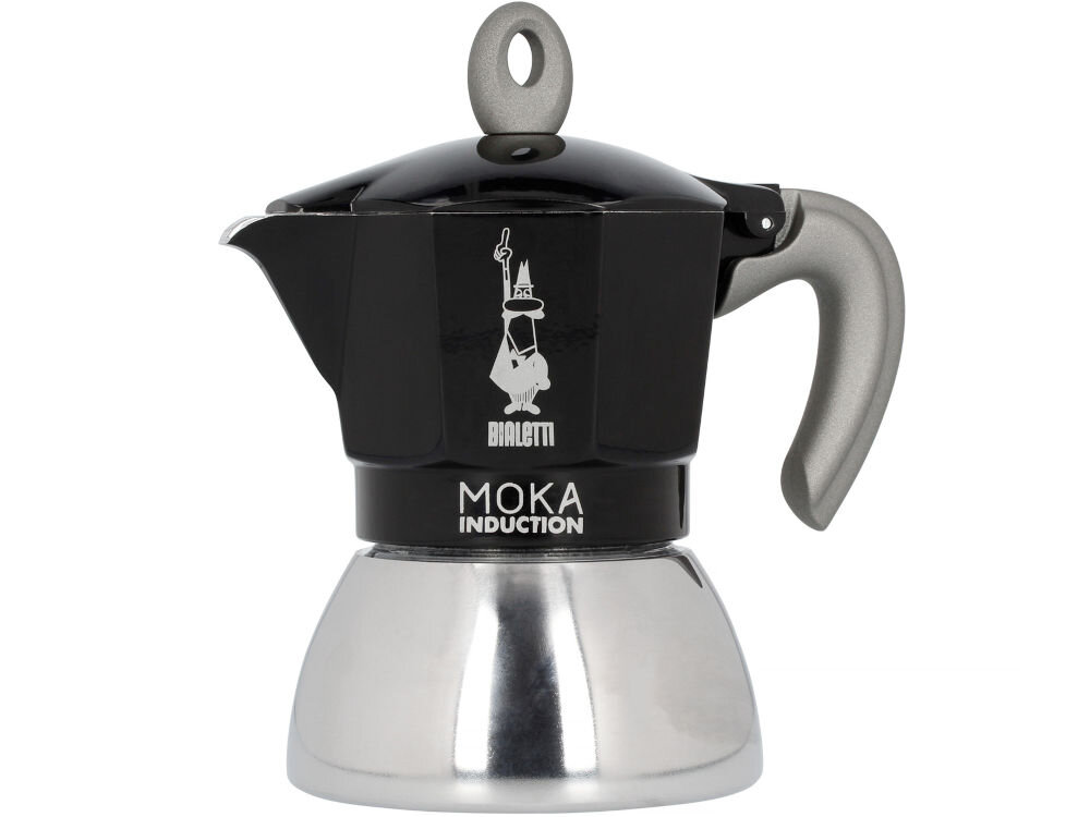 Kawiarka BIALETTI New Moka Induction 4 TZ Czarny 150 ml produkowana we Włoszech tradycja funkcjonalność dwuwarstwowy bojler równomierne rozprowadzanie ciepła opatentowany zawór bezpieczeństwa łatwe czyszczenie wygodne użytkowanie elegancki design funkcjonalność jakośc prostota 