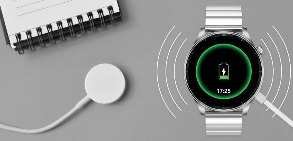 Smartwatch Forever Grand 2 ekran bateria czujniki zdrowie sport pasek ładowanie pojemność rozdzielczość łączność sterowanie krew puls rozmowy smartfon aplikacja