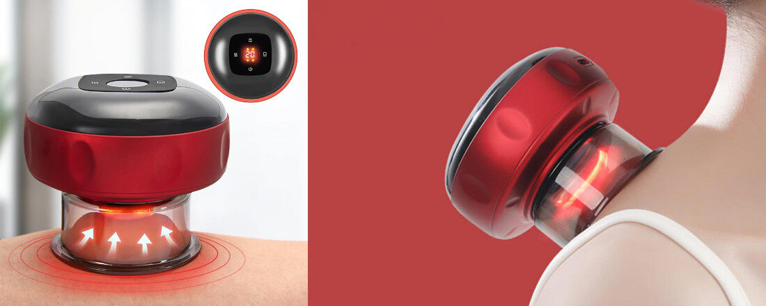 Masażer ręczny antycellulitowy HUMANAS BB01 Czerwony Bezpieczny relaks timer czas chip Łatwa obsługa 12 poziomów regulacji warto skonsultować się z lekarzem samopoczucie