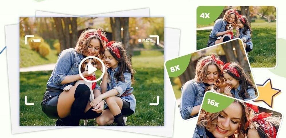 XREC P02 aparat efekty ramki LIVE kreatywne zdjęcia zabawa dla dzieci personalizacja