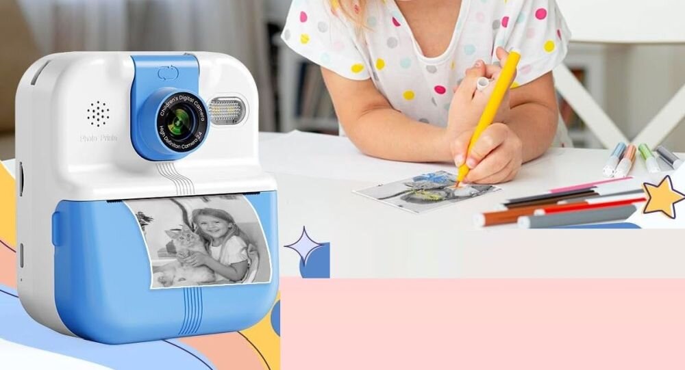 XREC P02 aparat druk termiczny zdjęcia natychmiastowe zapis microSD 32GB wydruk bez tuszu