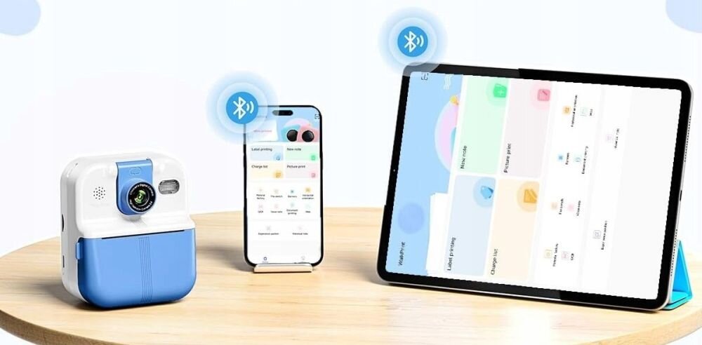 XREC P02 aparat bluetooth druk z telefonu WalkPrint Android iOS grafiki etykiety bezprzewodowo