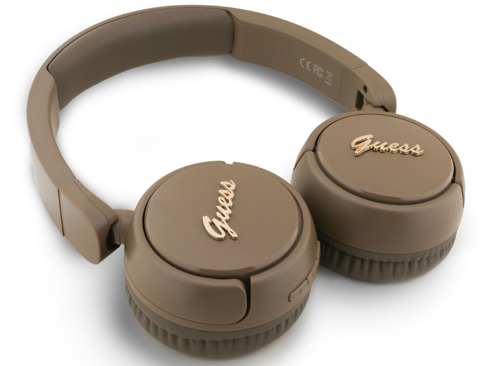 Słuchawki GUESS Metal Logo Script Bluetooth 5.3 IPX4 USB-C długi czas pracy wodoodporne