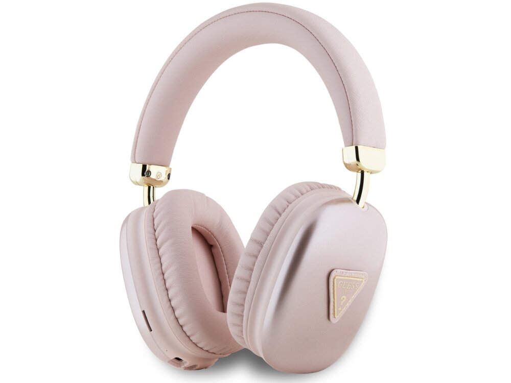 Słuchawki GUESS Metallic Triangle Logo Bluetooth 5.3 złote eleganckie minimalistyczne design