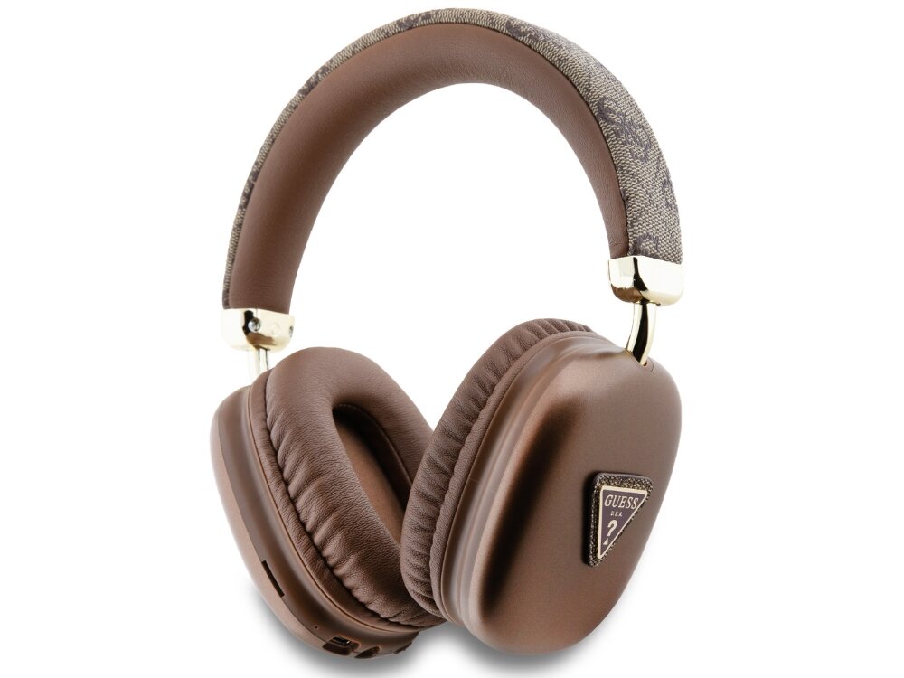 Słuchawki GUESS 4G Triangle Logo Bluetooth 5.3 złote eleganckie minimalistyczne design
