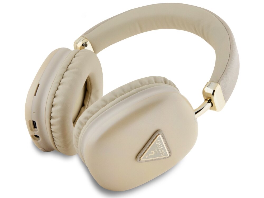 Słuchawki GUESS Metallic Triangle Logo złote komfortowe miękkie logo Guess