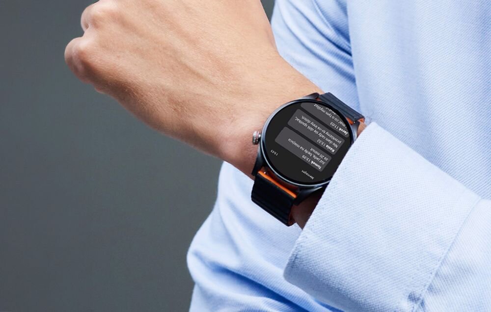 Smartwatch MAXCOM FW66 Iron R kontakt rozmowy funkcja odbieranie odczytywanie wiadomosci