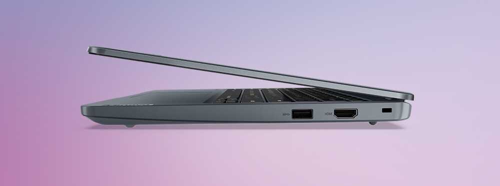 Laptop IdeaPad Slim 3 Chrome pokazanym bokiem. - Mobilność Wi-Fi 6 