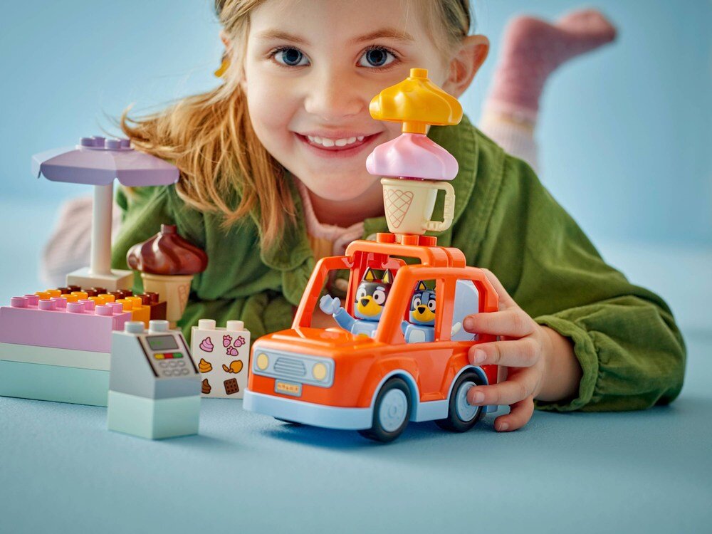 LEGO 10458 DUPLO Bluey Wyprawa po lody z Blue zabawa samochodem i figurką