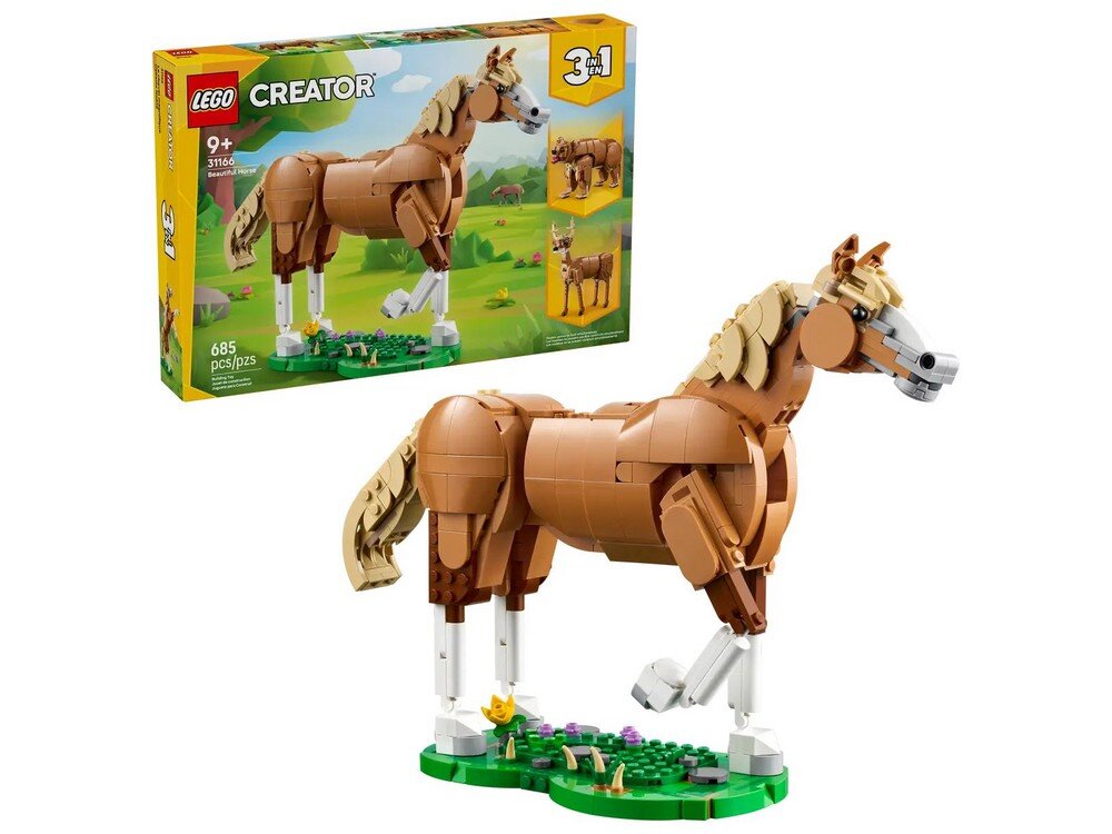 LEGO 31166 Creator 3w1 Piękny koń, przebudowa na niedźwiedzia lub jelenia zestaw  