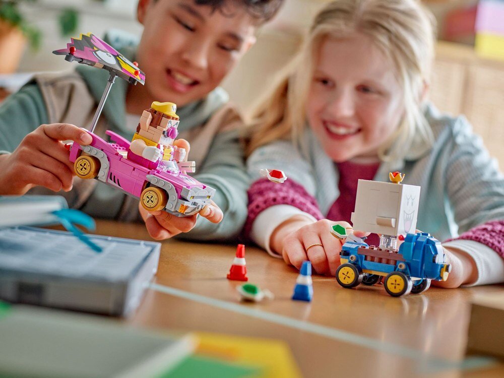 LEGO 72038 Super Mario Mario Kart - Wario i King Boo figurki Wario i Kinga Boo Wario w Badwagonie i Kingiem Boo w Teddy Buggy 