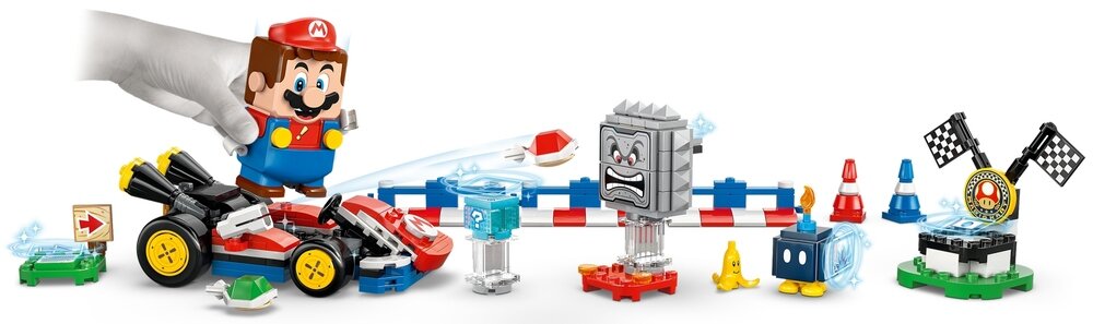 LEGO 72043 Super Mario Mario Kart - Interaktywna figurka LEGO Mario i Standard Kart kreatywność zabawa   