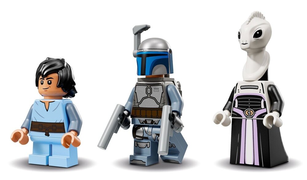 LEGO 75433 Star Wars Statek kosmiczny Jango Fetta trzy minifigurki LEGO Star Wars Jango Fett młody Boba Fett oraz Lama Su 
