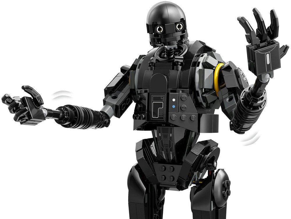 LEGO 75434 Star Wars Droid strażniczy K-2SO figurka LEGO droida K-2SO  tabliczka z informacjami o K-2SO 