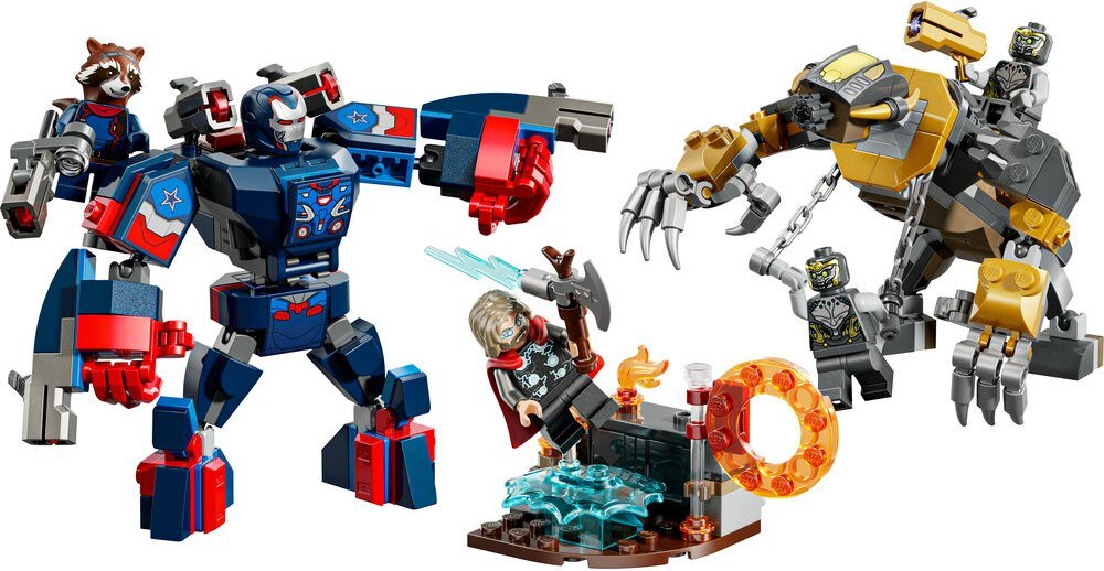 LEGO 76322 Marvel Avengers: Koniec gry Thor kontra Chitauri 10 cm wysokości, a goryl Chitauri ma ponad 10 cm długości 