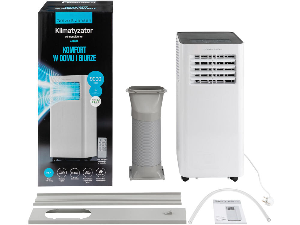 Klimatyzator przenośny GÖTZE & JENSEN AC9001 elementy zestaw