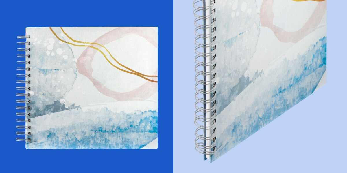 Album HAMA Spiral Watercolor Niebieski (50 stron) Funkcjonalna i trwała forma - zbliżenie na spiralę bindowanie