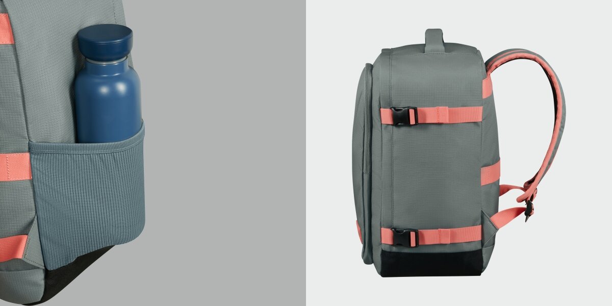 Plecak kabinowy AMERICAN TOURISTER Take2Cabin S Szałwiowo-koralowy (Ryanair)Funkcjonalne detale użytkowe
