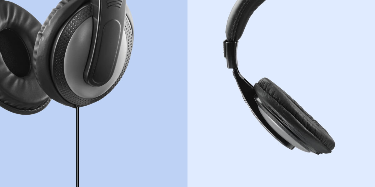 Słuchawki nauszne Hama Shell Czarny Zawsze gotowe do działania zbliżenie na zewnętrzną część nauszników