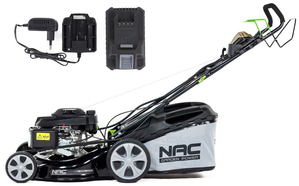 Kosiarka spalinowa NAC LS50-196-HS-ES z napędem w zesatwie kos zna trawę akumulator rozrusznika ładowarka instrukcja obsługi w języku polskim karta gwarancja