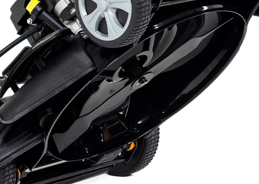 Kosiarka spalinowa NAC LS50-196-HS-ES z napędem noż tnąco-mielący z wysokiej jakości materiałów kształtowanie krawędzi tnących wyprofilowanie noży szerokość robocza 51 cm