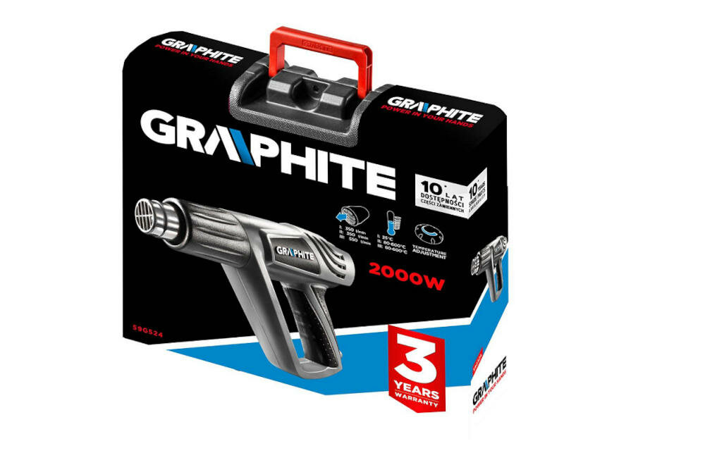 GRAPHITE-59G524 zestaw opalarka urządzenie instrukcja karta gwarancyjna