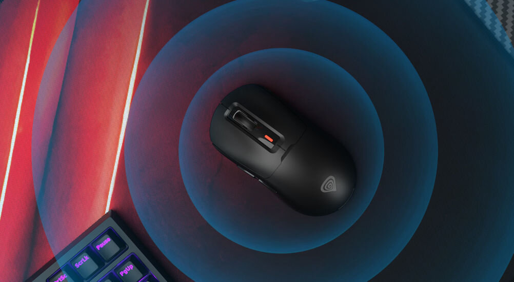 Mysz GENESIS Zircon 660 Pro czarny technologia RapidSpeed Wireless wrażenie korzystania z myszy przewodowej wbudowany akumulator 400 mAh do 80 godzin pracy kabel usb-a / usb-c