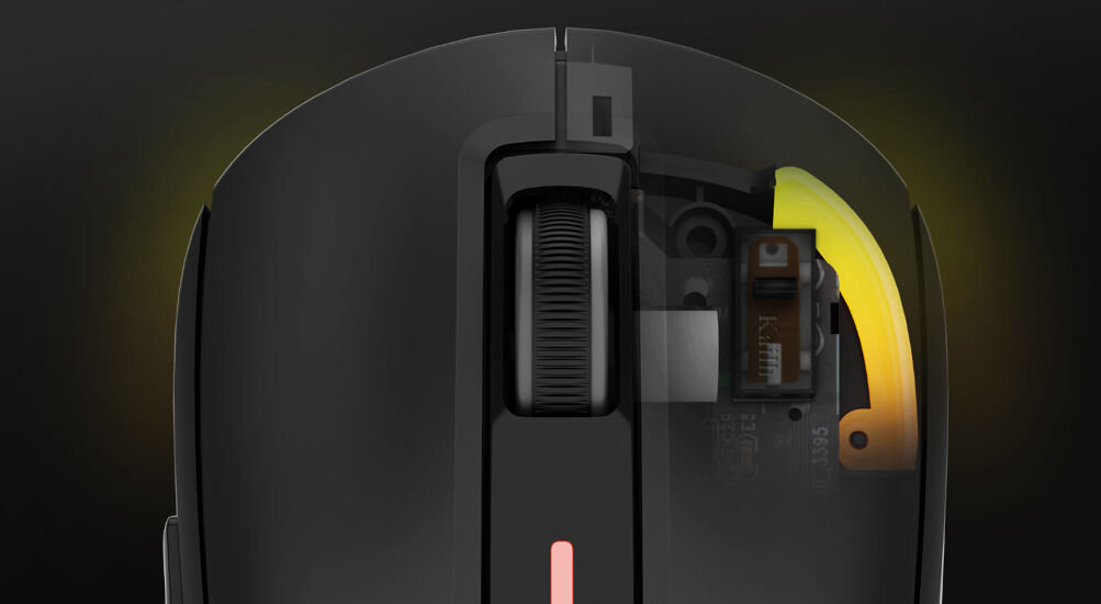 Mysz GENESIS Zircon 660 Pro czarny mechaniczne mikroprzełączniki Kailh 8.0 siła nacisku 65 g żywotność do 80 milionów kliknięć enkoder TTC White ślizgacze PTFE