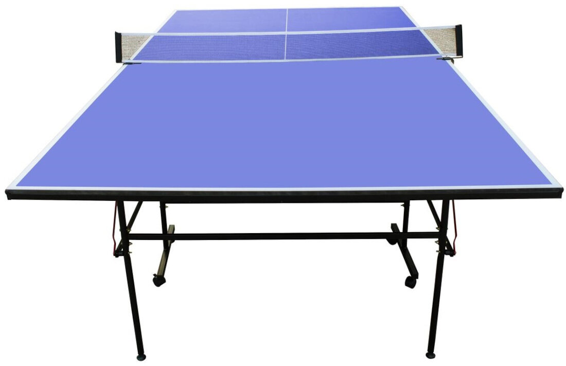 Stół do ping ponga ENERO Indoor 100 Łatwość przechowywania 8 skrętnych kółek blokada Składane skrzydła blatu kompaktowe przechowywanie gra solo