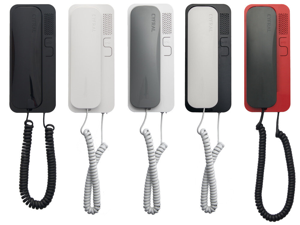 Unifon CYFRAL Smart-D Czarny obudowa z tworzywa ABS wysoki polysk trwalosc odpornosc na zarysowania i uszkodzenia mechaniczne komponenty wewnetrzne odpowiednio zabezpieczone w kilku wersjach kolorystycznych