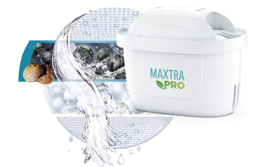 Dzbanek filtrujący BRITA Marella XL Niebieski + 4 wkłady Pure Peformance Pro technologia filtrów MAXTRA PRO PURE PERMOFANCE czysta smaczna woda węgiel aktywny z łupin orzecha kokosowego redukcja chloru perełki wymiennika jonowego zmiękczenie wody zmniejszenie ilości metali cięzkich dodatkowa siatka filtrująca przejrzysta woda zdrowa przyjemna do picia dla calej rodziny 