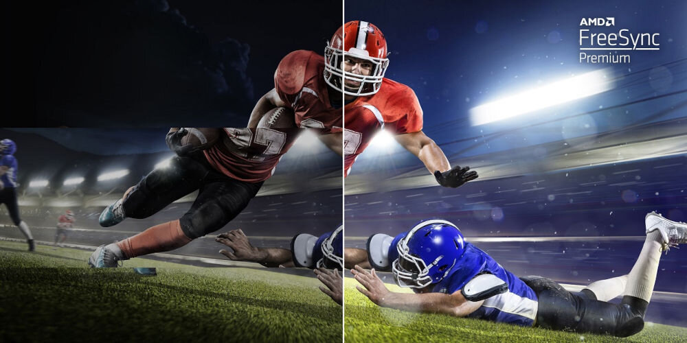 Monitor ACER Nitro KG251QX0BIIP 24.5 cala 1920x1080px 200Hz 2 ms [GTG] prezentacja płynności w tle gra amerykański futbol FreeSync Premium płynna rozgrywka bez zacięć synchronizacja z GPU komfort rozgrywki