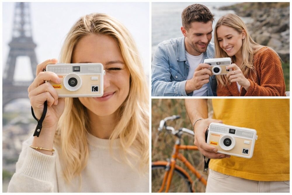 KODAK i60 aparat analogowy prosta obsługa manualny transport filmu bateria AA